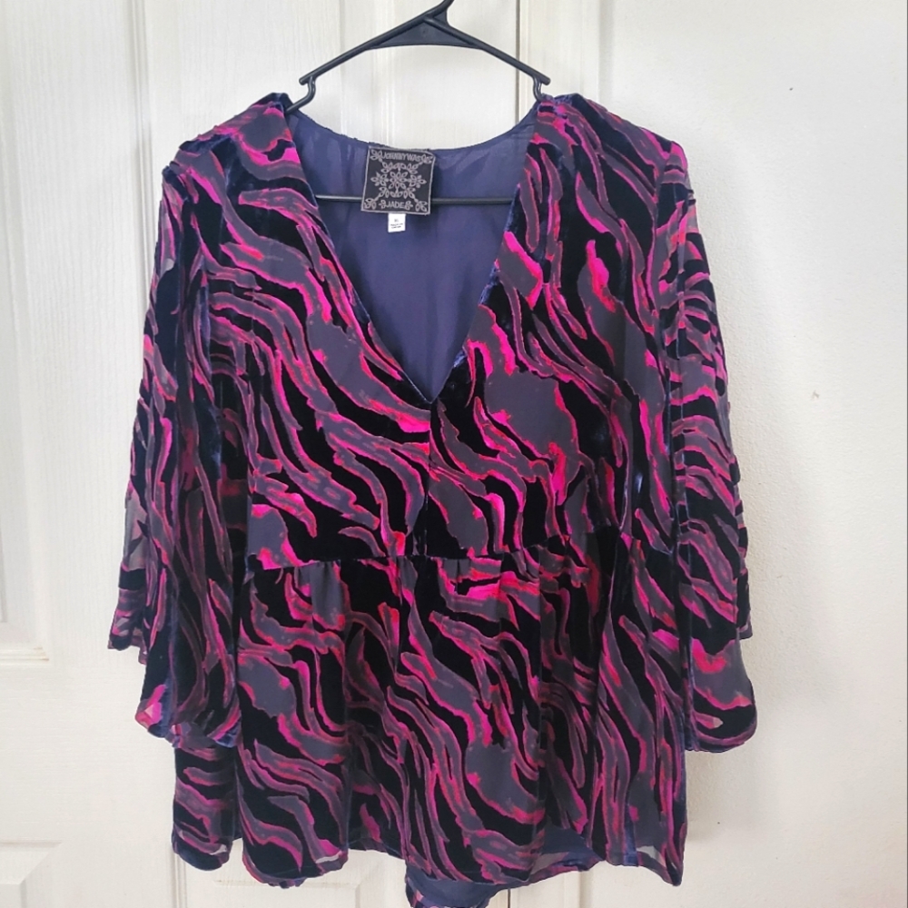 Johnny Was  burnout top, size XL